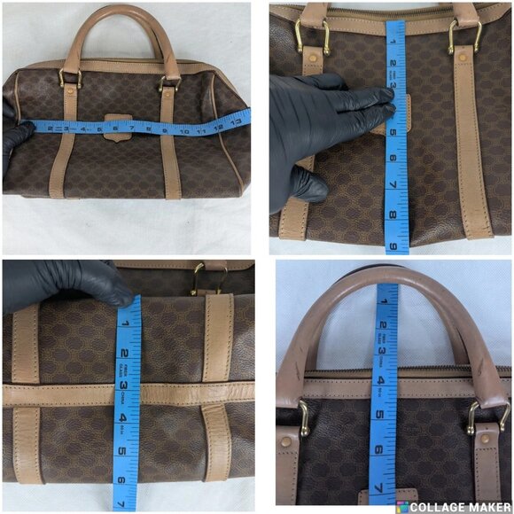 Authentic Vintage Celine Macadam Boston Leather Bag Brown Made in Italy - Picture 16 of 16